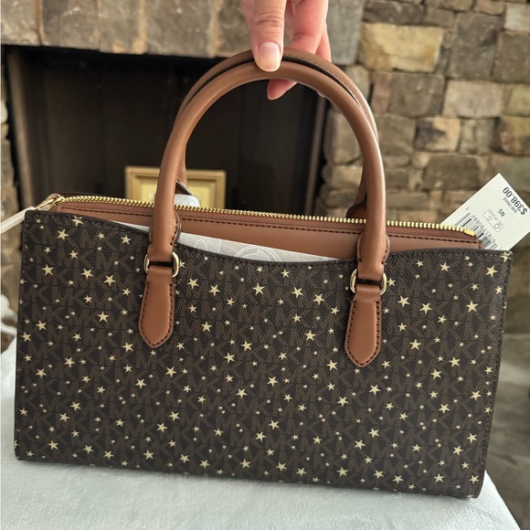 Michael Kors Black and Brown Star Satchel - Picture 2 of 3